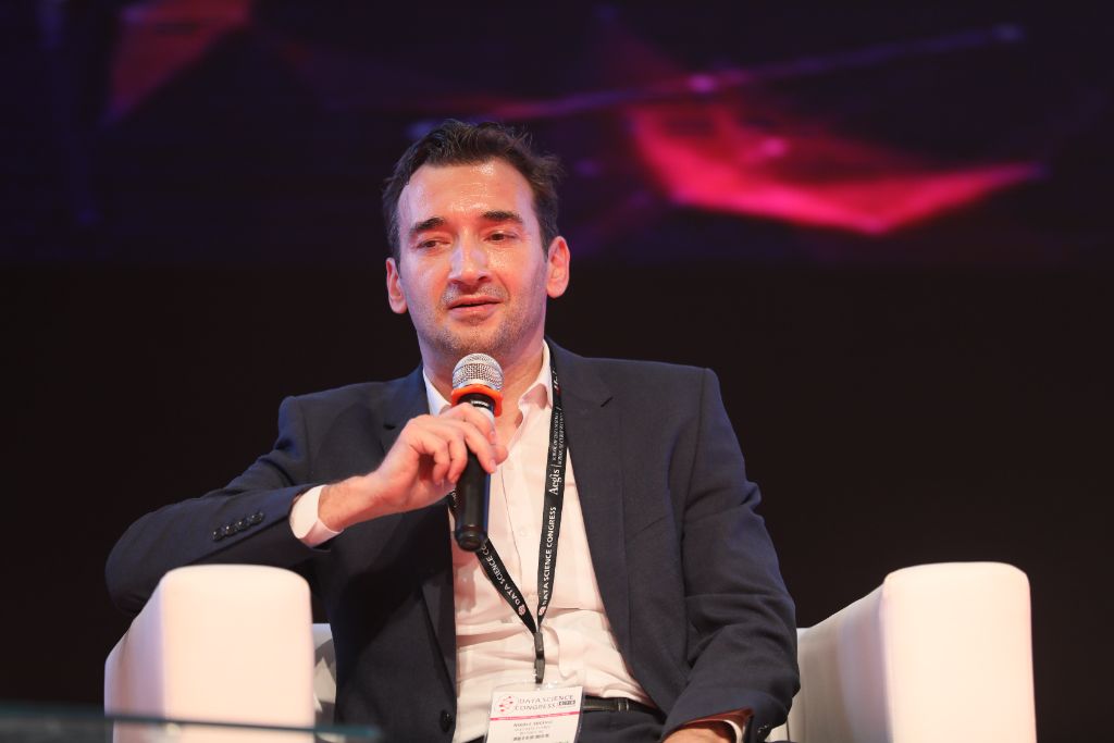 Panelist speaking during a leadership discussion