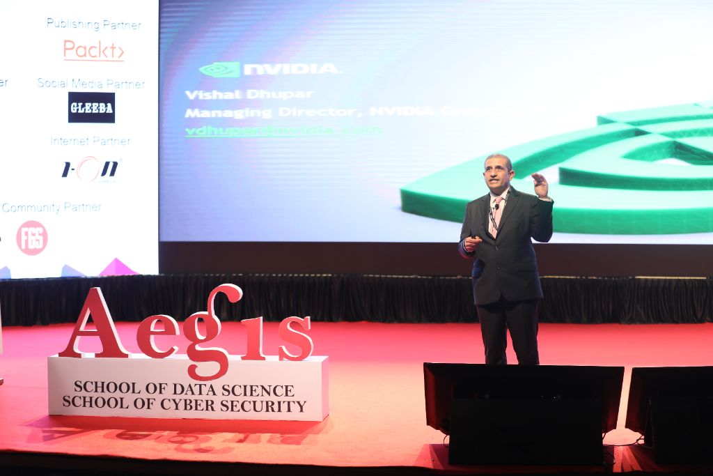 NVIDIA Managing Director presenting on stage